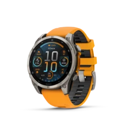 Garmin Fenix 8 AMOLED 47mm GPS Klokke Titan/Graphite Orange Band
