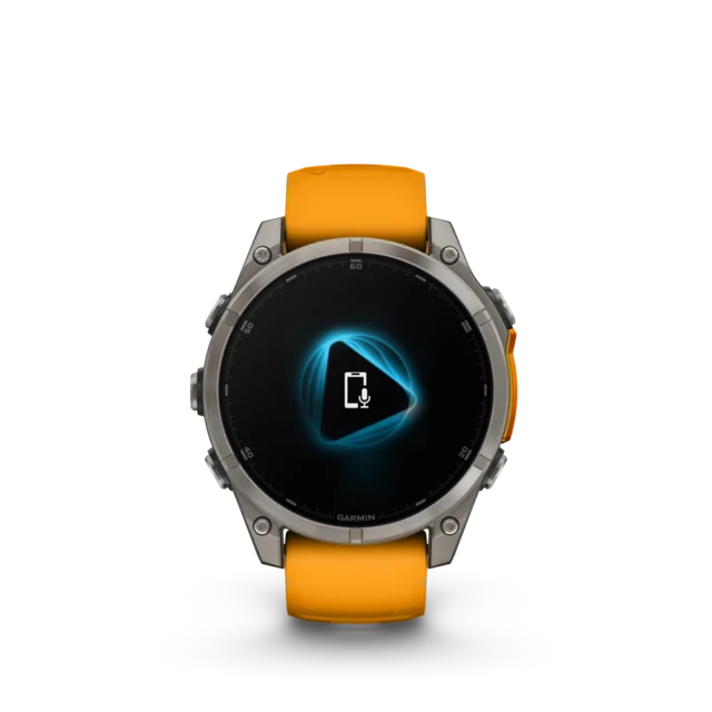 Garmin Fenix 8 AMOLED 47mm GPS Klokke Titan/Graphite Orange Band 