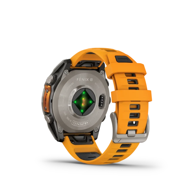 Garmin Fenix 8 AMOLED 47mm GPS Klokke Titan/Graphite Orange Band 
