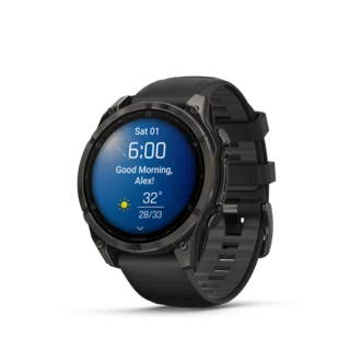 Garmin Fenix 8 AMOLED 47mm GPS Klokke Carbon Grey Ti/Pebble Grey Band
