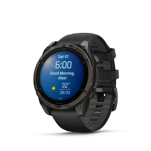 Garmin Fenix 8 AMOLED 47mm GPS Klokke Carbon Grey Ti/Pebble Grey Band 