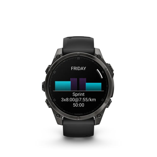 Garmin Fenix 8 AMOLED 47mm GPS Klokke Carbon Grey Ti/Pebble Grey Band 