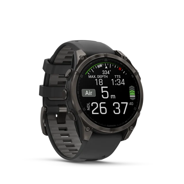 Garmin Fenix 8 AMOLED 47mm GPS Klokke Carbon Grey Ti/Pebble Grey Band 