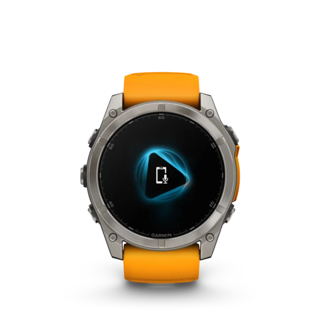 Garmin Fenix 8 AMOLED 51mm GPS Klokke Titan/Graphite Orange Band 