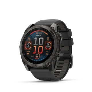 Garmin Fenix 8 AMOLED 51mm GPS Klokke Carbon Grey Ti/Pebble Grey Band
