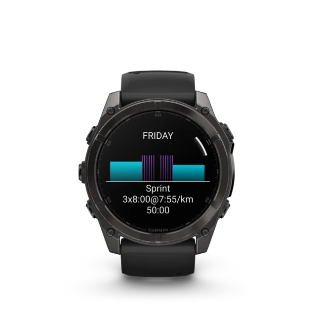 Garmin Fenix 8 AMOLED 51mm GPS Klokke Carbon Grey Ti/Pebble Grey Band 