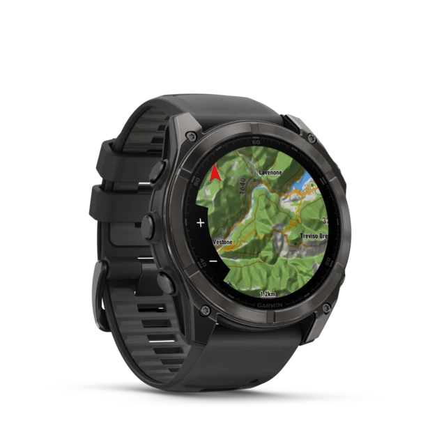 Garmin Fenix 8 AMOLED 51mm GPS Klokke Carbon Grey Ti/Pebble Grey Band 