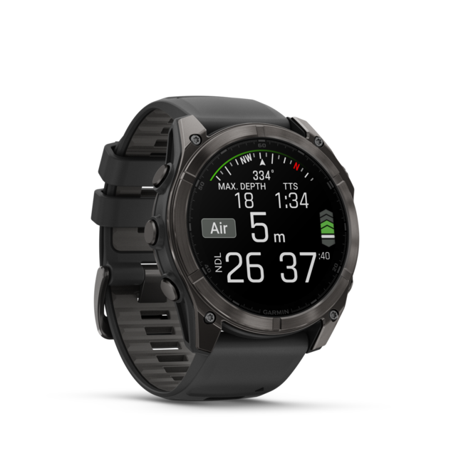 Garmin Fenix 8 AMOLED 51mm GPS Klokke Carbon Grey Ti/Pebble Grey Band 