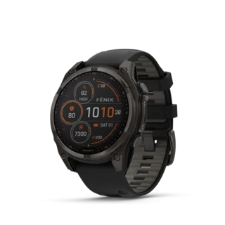 Garmin Fenix 8 Solar 47mm GPS Klokke Carbon Grey Ti/Pebble Grey