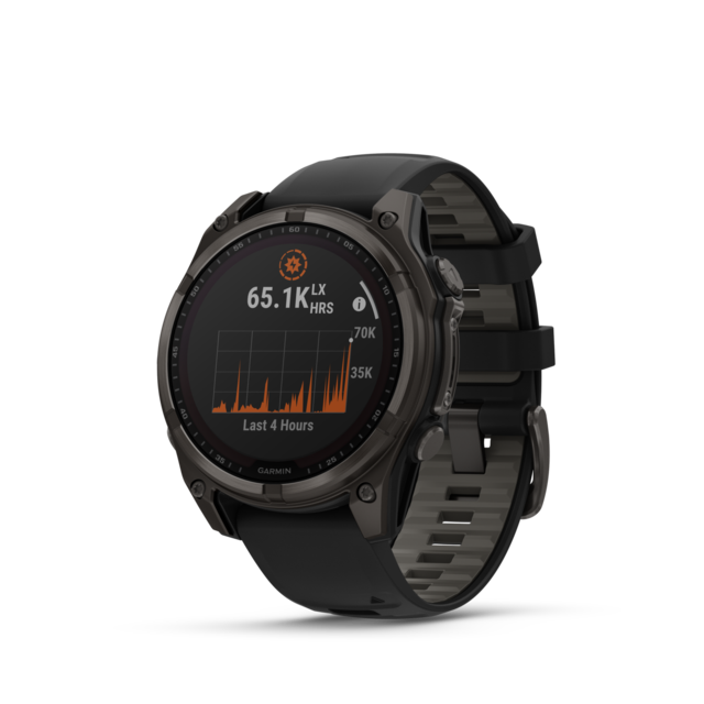 Garmin Fenix 8 Solar 47mm GPS Klokke Carbon Grey Ti/Pebble Grey 