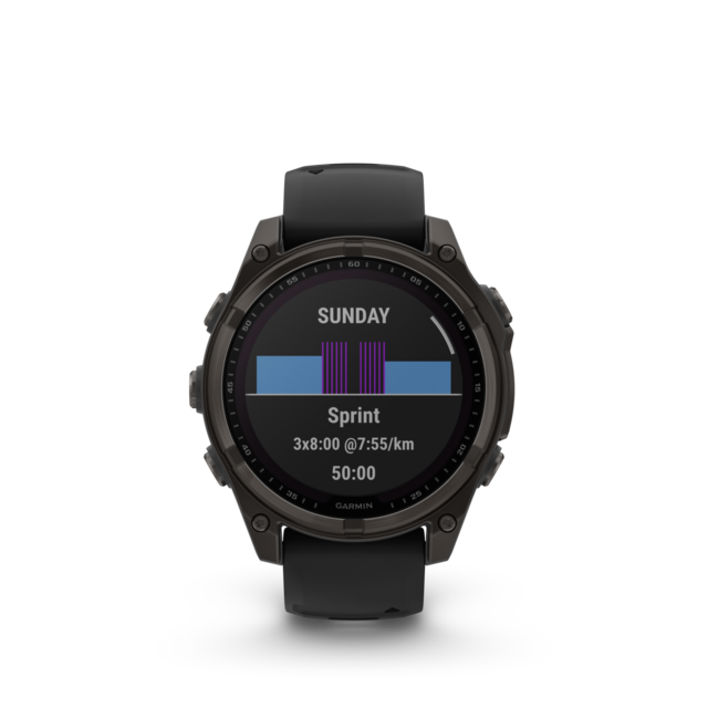 Garmin Fenix 8 Solar 47mm GPS Klokke Carbon Grey Ti/Pebble Grey 