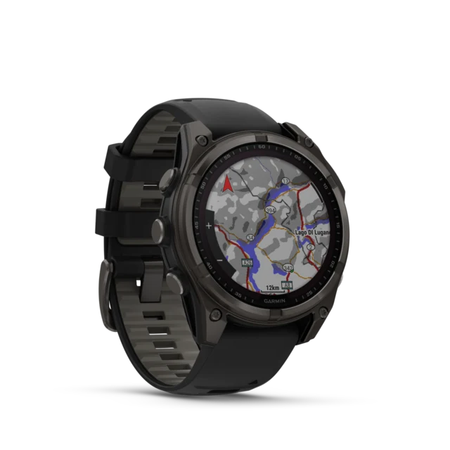 Garmin Fenix 8 Solar 47mm GPS Klokke Carbon Grey Ti/Pebble Grey 