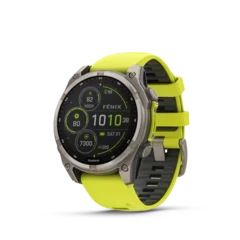 Garmin Fenix 8 Solar 47mm GPS Klokke Titan/Graphite Amp Yellow Band