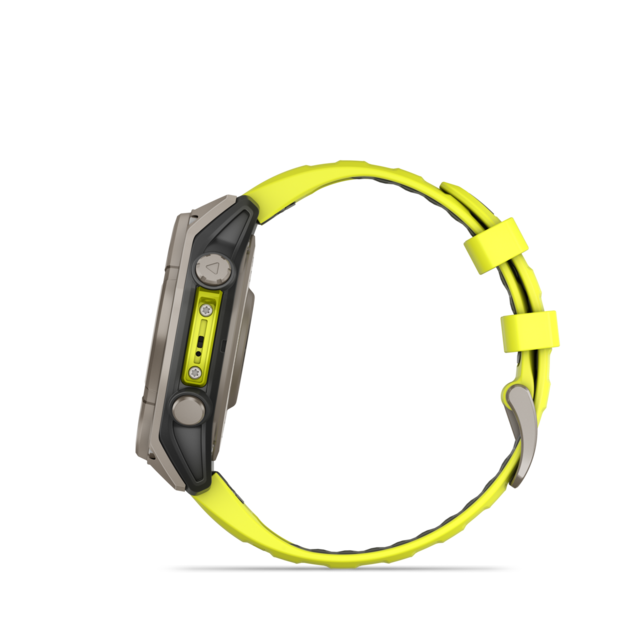 Garmin Fenix 8 Solar 47mm GPS Klokke Titan/Graphite Amp Yellow Band 