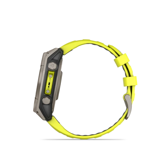 Garmin Fenix 8 Solar 47mm GPS Klokke Titan/Graphite Amp Yellow Band 
