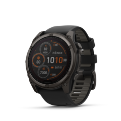 Garmin Fenix 8 Solar 51mm GPS Klokke Carbon Grey Ti/Pebble Grey Band