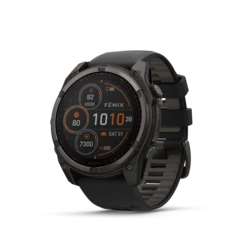 Garmin Fenix 8 Solar 51mm GPS Klokke Carbon Grey Ti/Pebble Grey Band