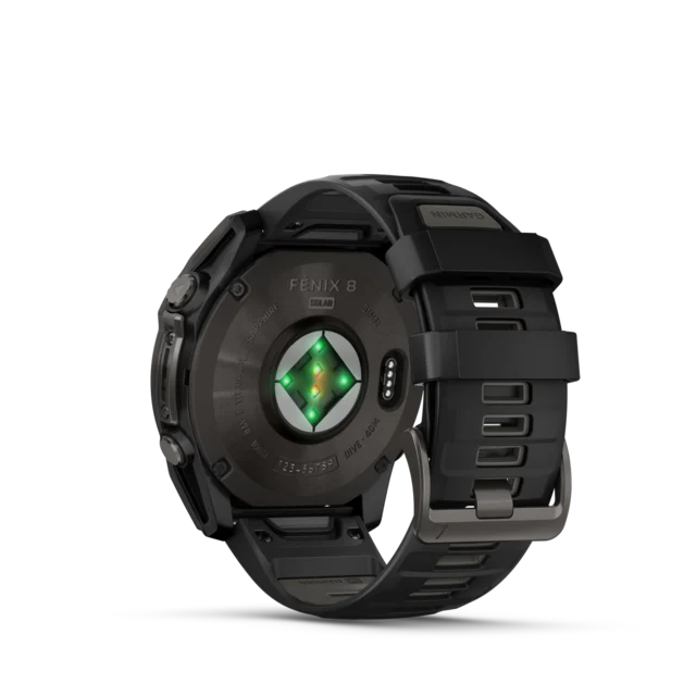 Garmin Fenix 8 Solar 51mm GPS Klokke Carbon Grey Ti/Pebble Grey Band 