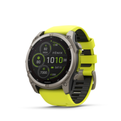 Garmin Fenix 8 Solar 51mm GPS Klokke Titan/Graphite Amp Yellow Band