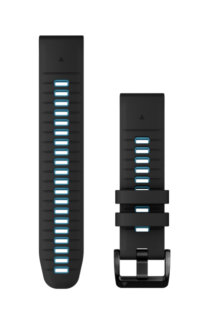 Garmin QuickFit 22 Silikon Klockarmband Svart/himmelblå silikon 