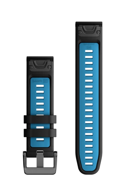 Garmin QuickFit 22 Silikon Klokkerem Sort/himmelblå silikon 