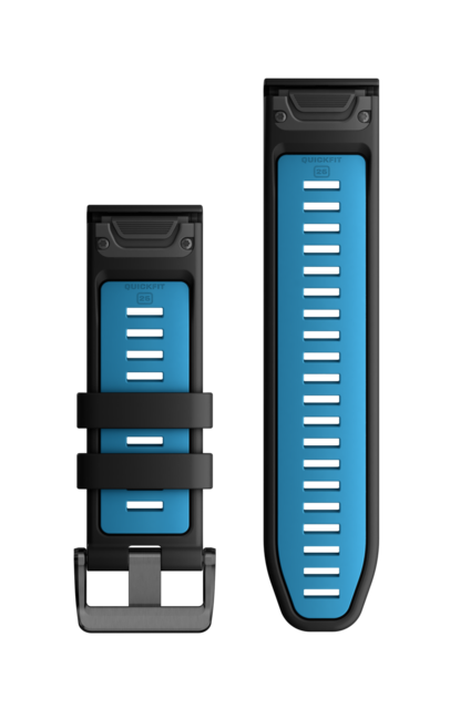 Garmin QuickFit 26 Silikon Klockarmband Svart/himmelblå silikon 