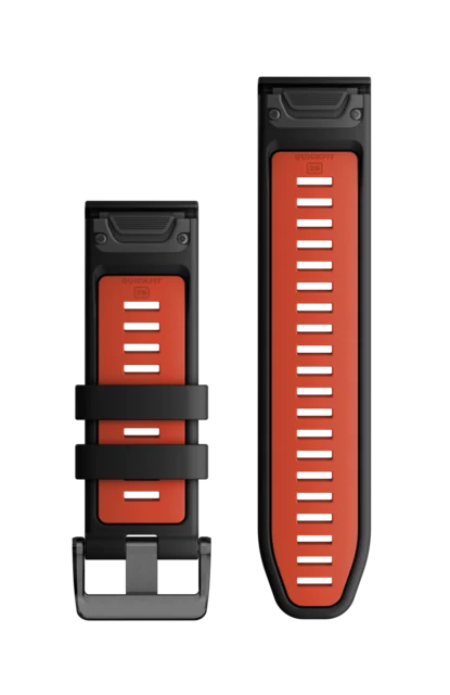 Garmin QuickFit 26 Silikon Klokkerem Sort/ildrød silikon 