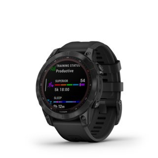 Garmin Fenix 7 Sapphire Solar Klocka Black DLC Ti med Black Band