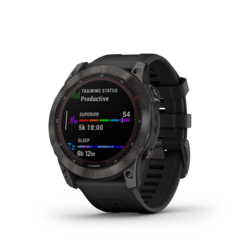 Garmin Fenix 7X Sapphire Solar Klocka Carbon Gray Ti med Silicone Band