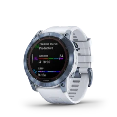 Garmin Fenix 7X Sapphire Solar Klocka B-Varo,Mineral Blue Ti med Silicone Band