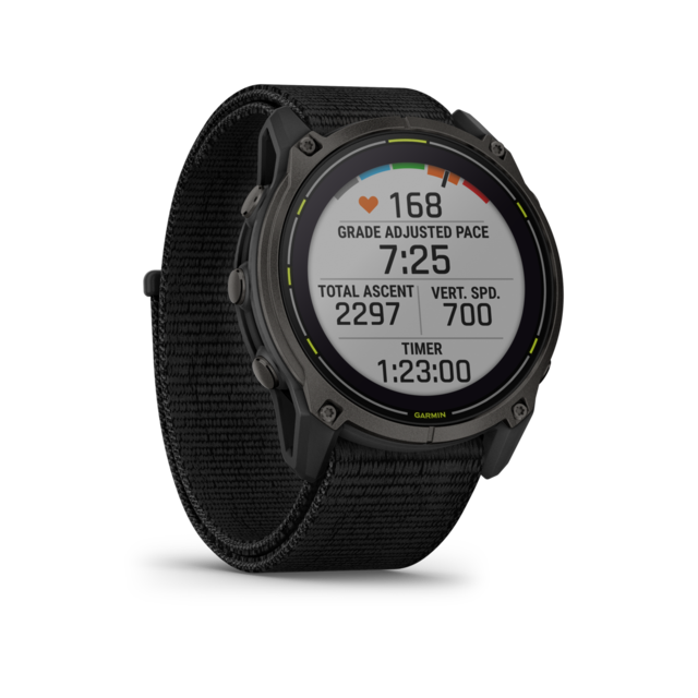 Garmin Enduro 3 GPS Sportsklokke Carbon Grey DLC Ti/Black Sport Band 