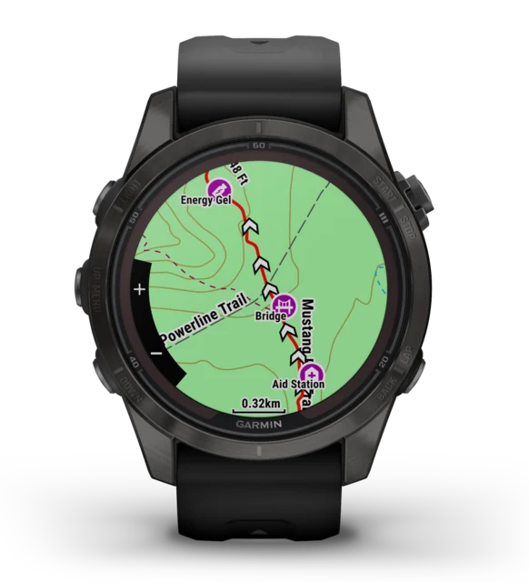 Garmin Fenix 7S Pro Sapphire Solar 42 mm, Carbon Gray, Smartklokke 