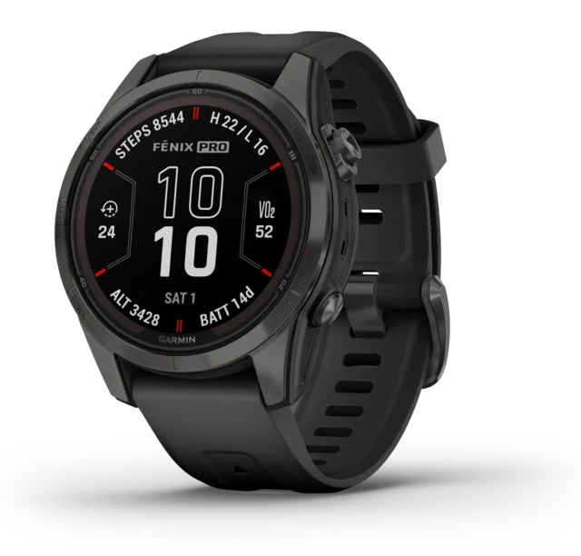 Garmin Fenix 7S Pro Sapphire Solar 42 mm, Carbon Gray, Smartklokke 