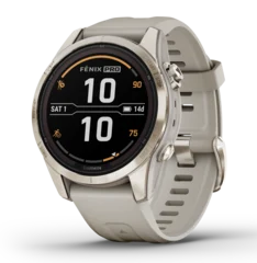 Garmin Fenix 7S Pro Sapphire Solar 42 mm, Soft Gold, Smartklokke