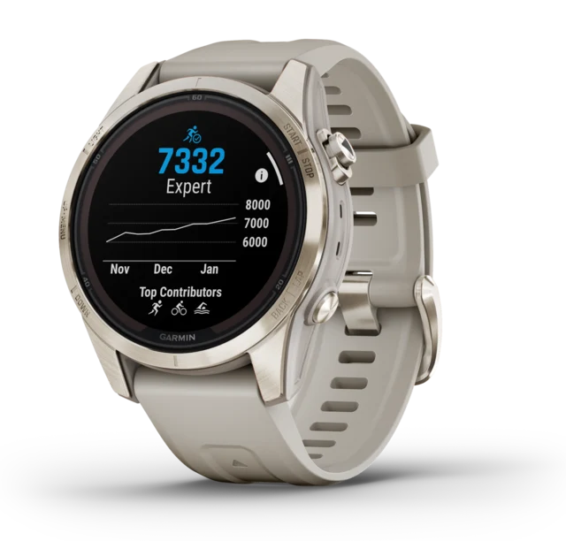 Garmin Fenix 7S Pro Sapphire Solar 42 mm, Soft Gold, Smartklokke 