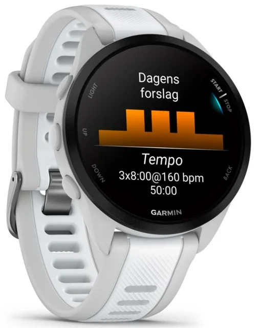 Garmin Forerunner 165 Music Klokke Tåkegrå/Whitestone 