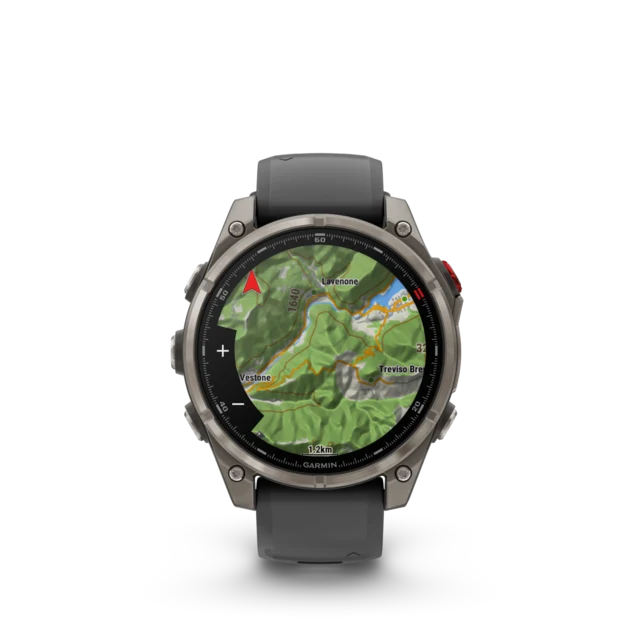 Garmin Fenix 8 PRO 47mm LTE GPS Klokke Sapphire, titan med grafittfarget/svart 