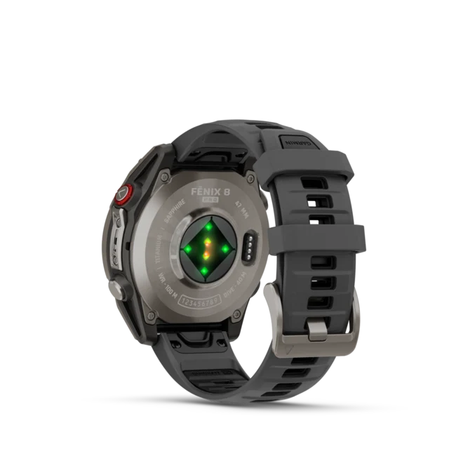 Garmin Fenix 8 PRO 47mm LTE GPS Klokke Sapphire, titan med grafittfarget/svart 