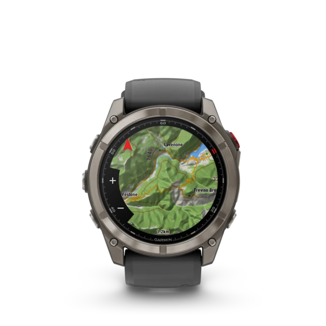 Garmin Fenix 8 PRO 51mm LTE GPS Klokke Sapphire, titan med grafittfarget/svart 