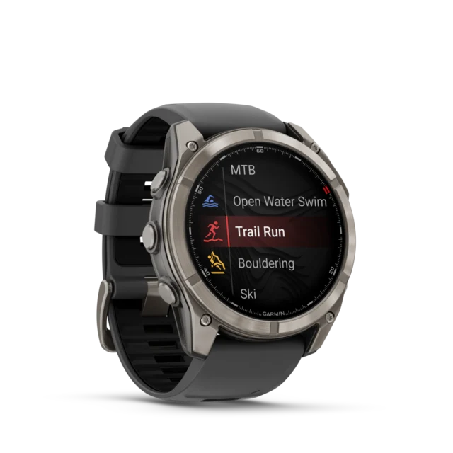Garmin Fenix 8 PRO 51mm LTE GPS Klokke Sapphire, titan med grafittfarget/svart 