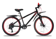 Gavia ALLIEVO 24'' Barnesykkel Sort/Rød, Fra 9-12 år, Mye for pengene
