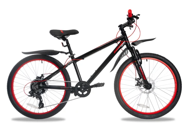 Gavia ALLIEVO 24'' Barnesykkel Sort/Rød, Fra 9-12 år, Mye for pengene 