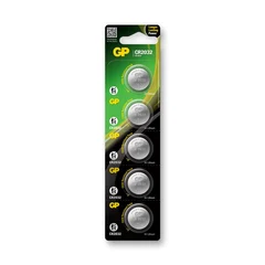 GP 2032 Knappcell Batteri 3V 5 pk, &#248;20mmx3.2mm, Litium