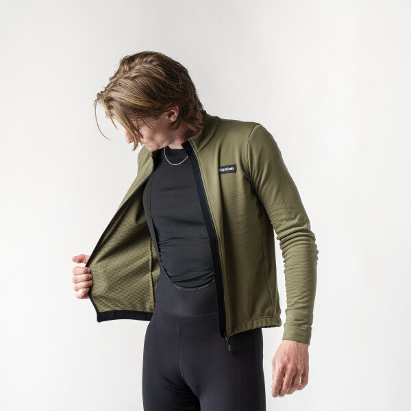 GripGrab EXPLR Merino Thermal Long Trøye Olive Green, Str. XL 