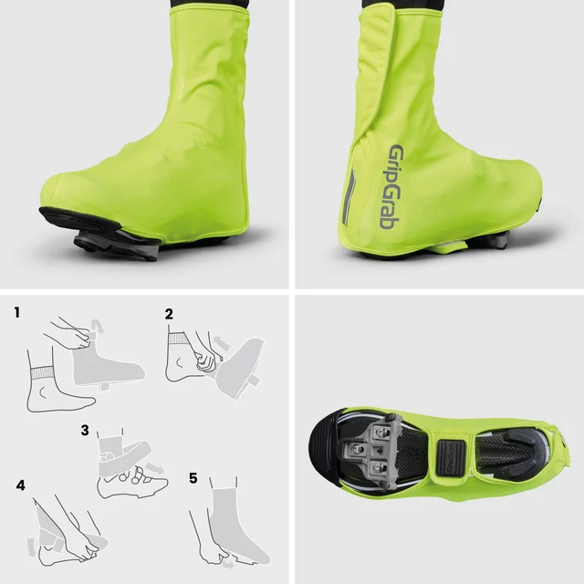 GripGrab RIDE 2 Waterproof Skotrekk Signalgul, Str. XS 