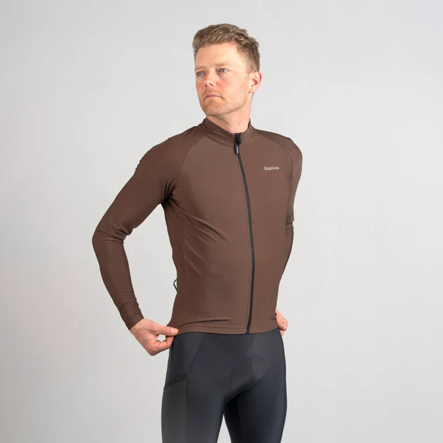 GripGrab PACR Thermal Lang Trøye Brun, Str. M 