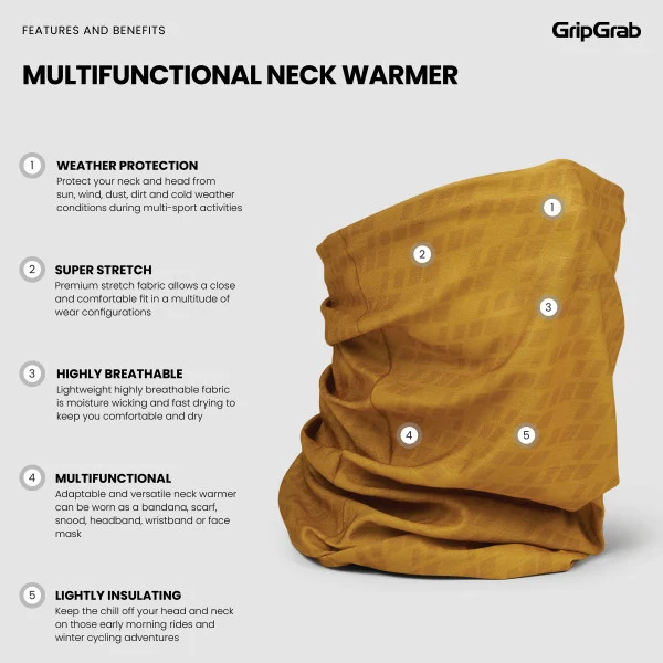 GripGrab Multifunctional Hals Mustard Yellow 