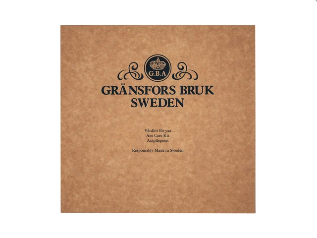 Gränsfors Vedlikeholdskit 250ml Olje, 60ml Lær, Slipesten 
