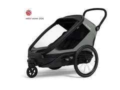 Hamax Outback Next Barnevogn 2 barn, Grønn/Sort