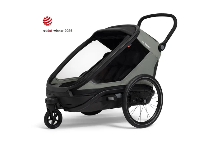 Hamax Outback Next Barnevogn 2 barn, Grønn/Sort 